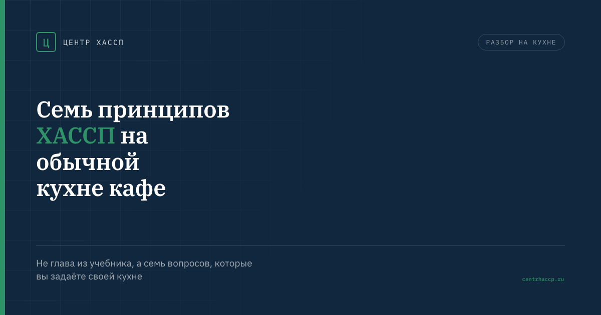 Схема семи принципов ХАССП: от анализа опасностей до ведения записей